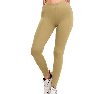 Zenana Brushed Microfiber Leggings - Khaki - L